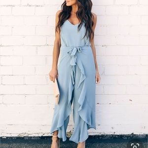 Vici Ruffle Tie Jumpsuit